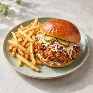 Crispy chicken burger