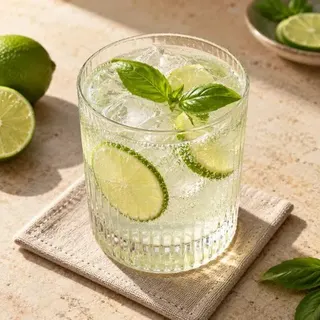 Basil lime soda
