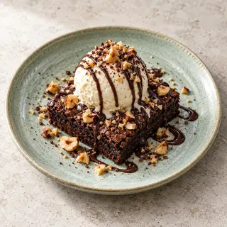 Warm chocolate brownie